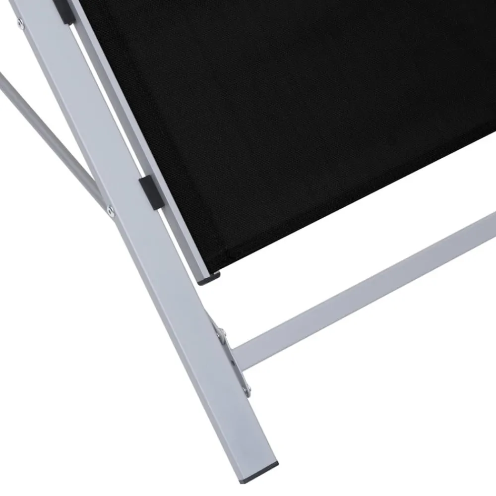 Maison Exclusive - Chaises longues lot de 2 avec table aluminium noir Clearance
