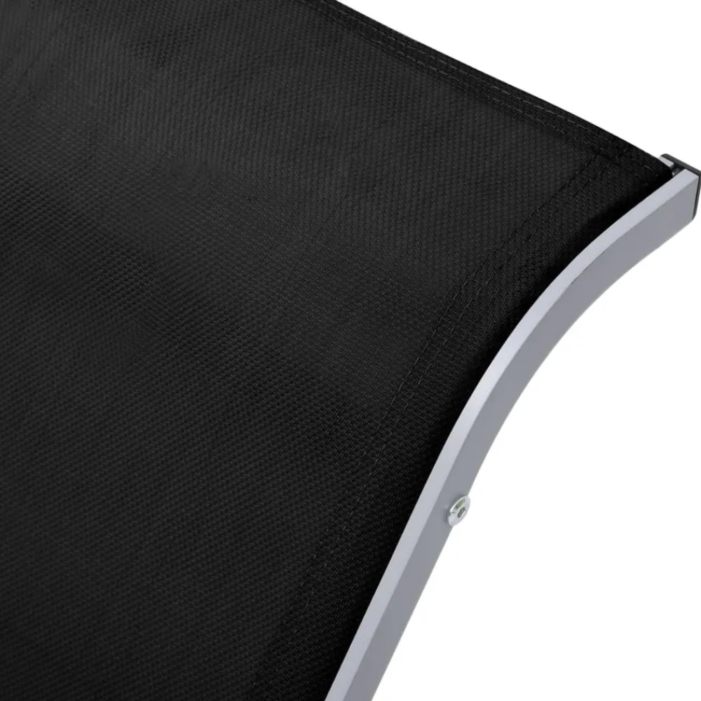 Maison Exclusive - Chaises longues lot de 2 avec table aluminium noir Clearance