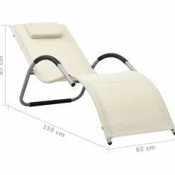 Maison Exclusive - Chaises longues textilène lot de 2 crème et gris Hot