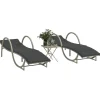 Maison Exclusive - Chaises longues lot de 2 avec table gris clair résine tressée Sale