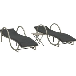 Maison Exclusive - Chaises longues lot de 2 avec table gris clair résine tressée Sale