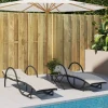 Maison Exclusive - Chaises longues lot de 2 avec coussins noir résine tressée Discount
