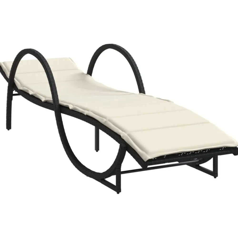 Maison Exclusive - Chaises longues lot de 2 avec coussins noir résine tressée Discount