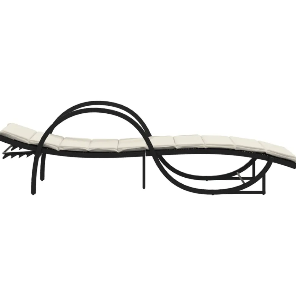 Maison Exclusive - Chaises longues lot de 2 avec coussins noir résine tressée Discount