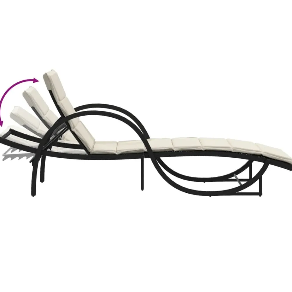 Maison Exclusive - Chaises longues lot de 2 avec coussins noir résine tressée Discount