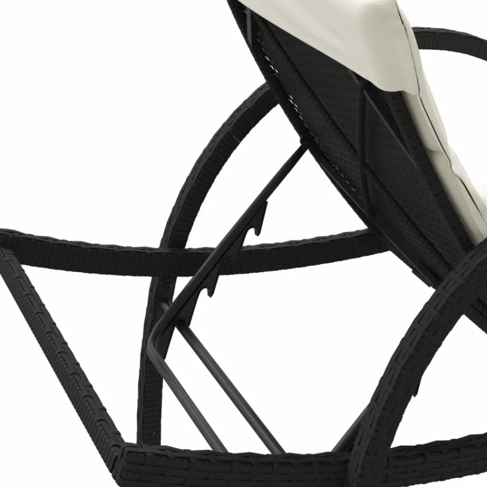Maison Exclusive - Chaises longues lot de 2 avec coussins noir résine tressée Discount