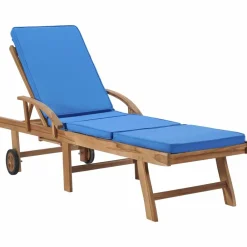 Maison Exclusive - Chaises longues avec coussins 2 pcs bois de teck solide bleu Hot