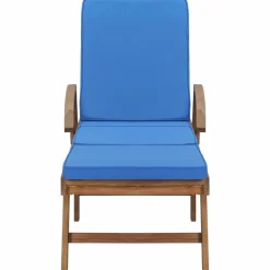 Maison Exclusive - Chaises longues avec coussins 2 pcs bois de teck solide bleu Hot