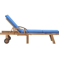 Maison Exclusive - Chaises longues avec coussins 2 pcs bois de teck solide bleu Hot