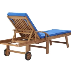 Maison Exclusive - Chaises longues avec coussins 2 pcs bois de teck solide bleu Hot