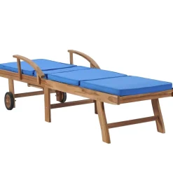 Maison Exclusive - Chaises longues avec coussins 2 pcs bois de teck solide bleu Hot