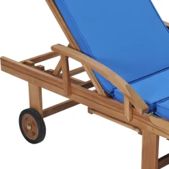 Maison Exclusive - Chaises longues avec coussins 2 pcs bois de teck solide bleu Hot