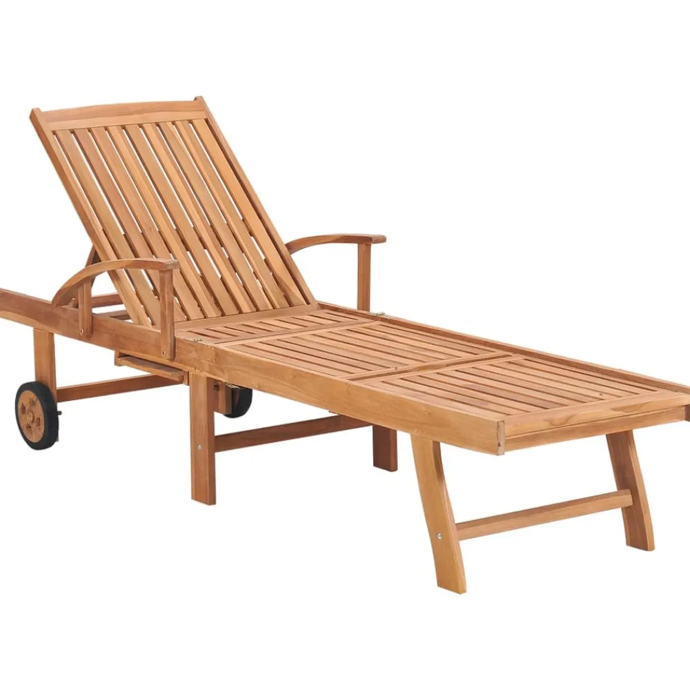 Maison Exclusive - Chaises longues lot de 2 avec coussin noir bois de teck solide Online