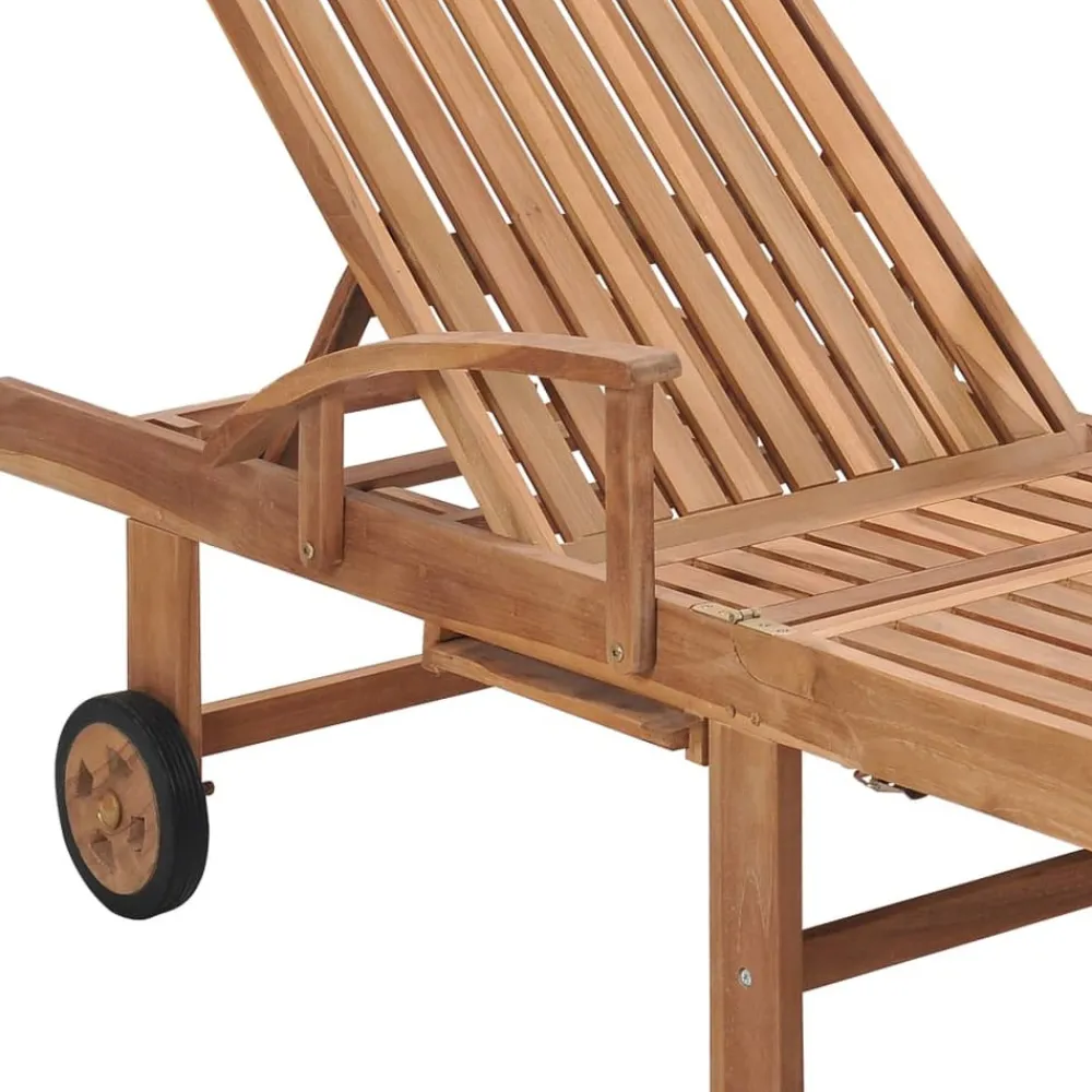 Maison Exclusive - Chaises longues lot de 2 avec coussin noir bois de teck solide Online