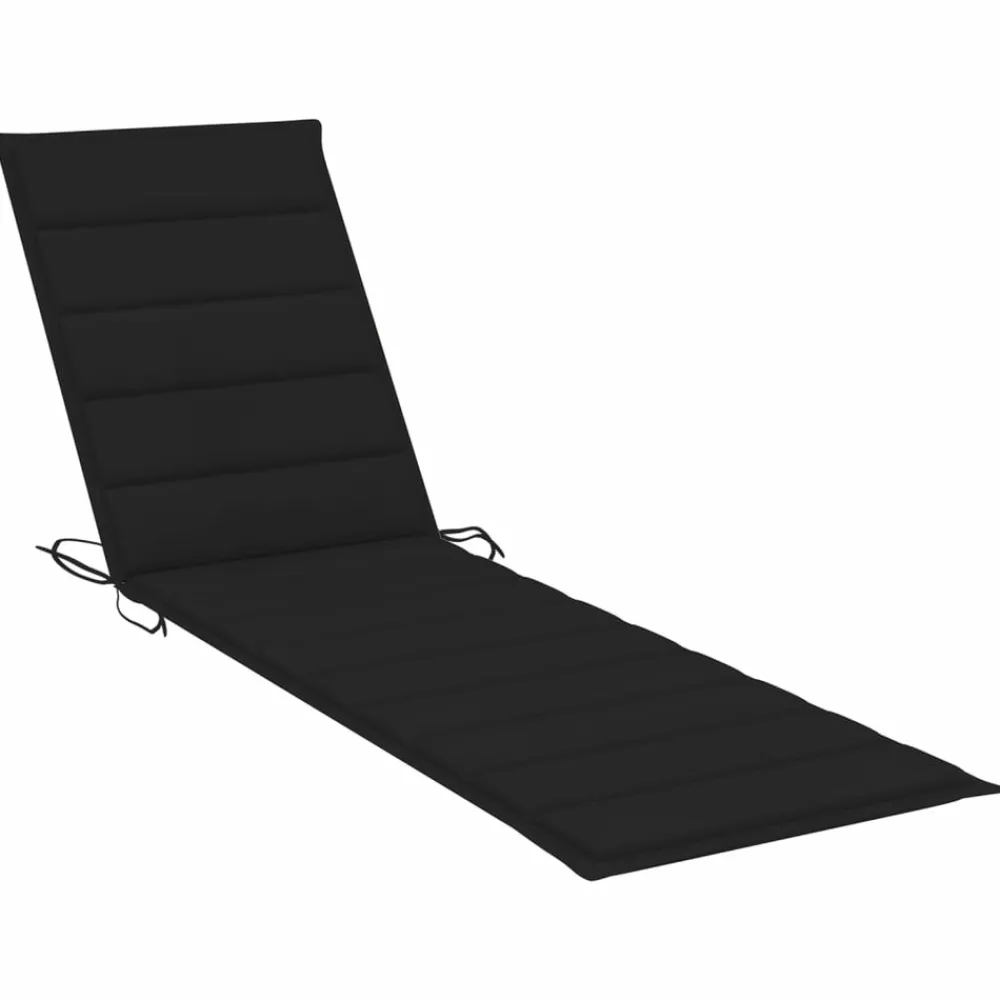 Maison Exclusive - Chaises longues lot de 2 avec coussin noir bois de teck solide Online