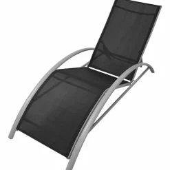 Maison Exclusive - Chaises longues et parasol aluminium noir Outlet