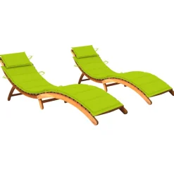 Maison Exclusive - Chaises longues lot de 2 avec coussins bois d'acacia solide New