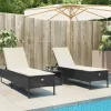 Maison Exclusive - Chaises longues avec coussins lot de 2 noir résine tressée Hot