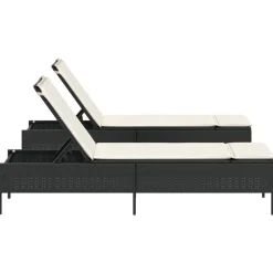 Maison Exclusive - Chaises longues avec coussins lot de 2 noir résine tressée Hot