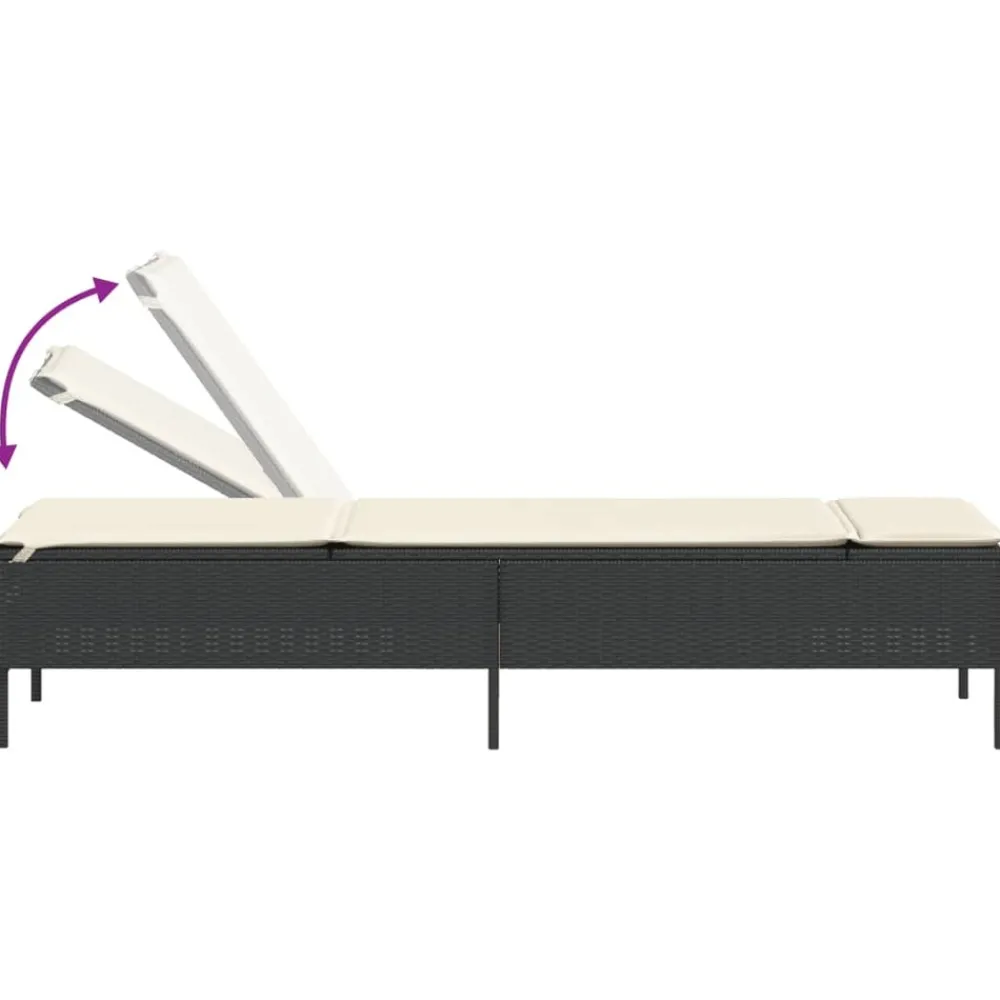 Maison Exclusive - Chaises longues avec coussins lot de 2 noir résine tressée Hot