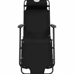 Maison Exclusive Bains De Soleil, Transats Et Hamacs | - Chaises longues pliables 2 pcs avec repose-pied acier noir