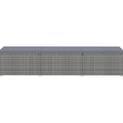 Maison Exclusive - Chaises longues de jardin table à thé 3 pcs résine tressée gris