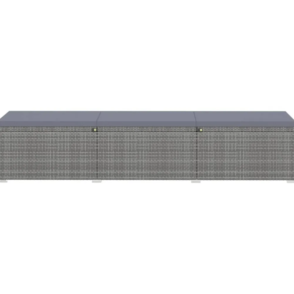 Maison Exclusive - Chaises longues de jardin table à thé 3 pcs résine tressée gris