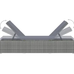 Maison Exclusive - Chaises longues de jardin table à thé 3 pcs résine tressée gris