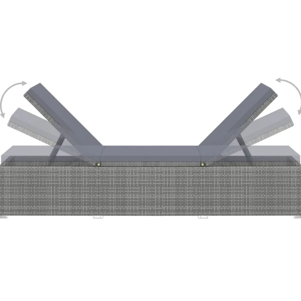 Maison Exclusive - Chaises longues de jardin table à thé 3 pcs résine tressée gris