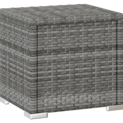 Maison Exclusive - Chaises longues de jardin table à thé 3 pcs résine tressée gris