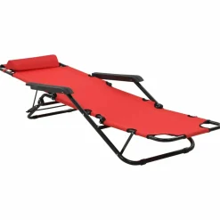 Maison Exclusive Bains De Soleil, Transats Et Hamacs | - Chaises longues lot de 2 avec table aluminium crème