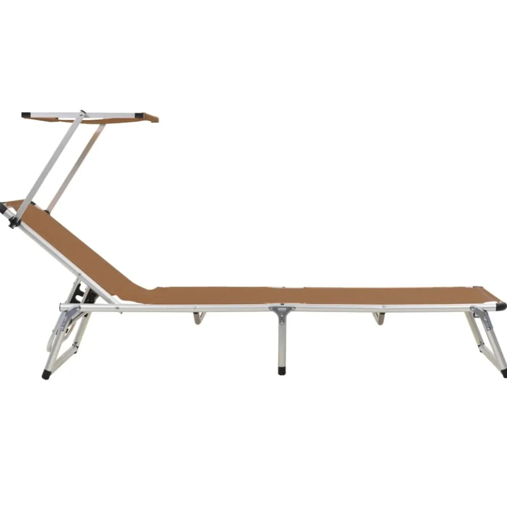 Maison Exclusive - Chaises longues pliables et toit lot de 2 aluminium textilène Clearance
