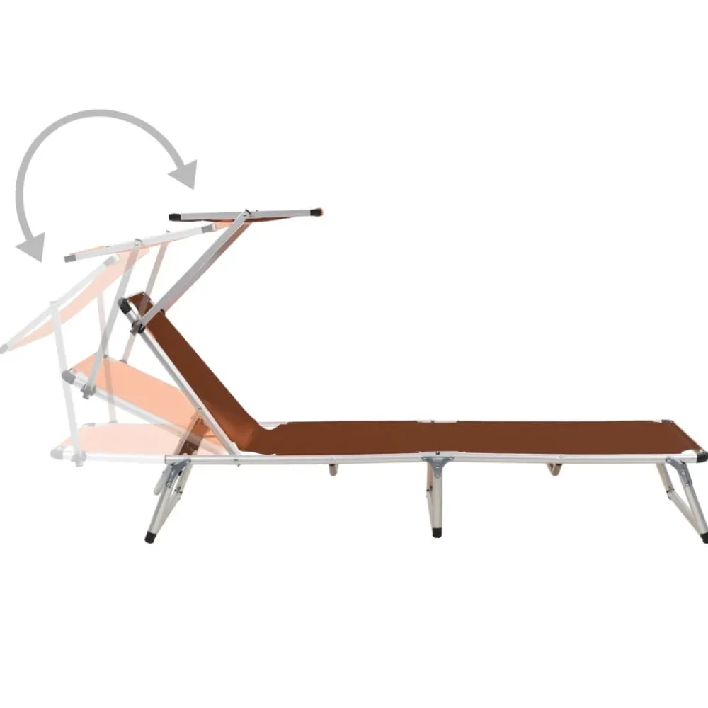 Maison Exclusive - Chaises longues pliables et toit lot de 2 aluminium textilène Clearance