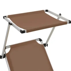 Maison Exclusive - Chaises longues pliables et toit lot de 2 aluminium textilène Clearance