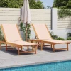 Maison Exclusive Bains De Soleil, Transats Et Hamacs | - Chaises longues lot de 2 crème bois acacia solide et textilène