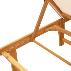 Maison Exclusive Bains De Soleil, Transats Et Hamacs | - Chaises longues lot de 2 crème bois acacia solide et textilène