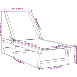 Maison Exclusive Bains De Soleil, Transats Et Hamacs | - Chaises longues lot de 2 crème bois acacia solide et textilène