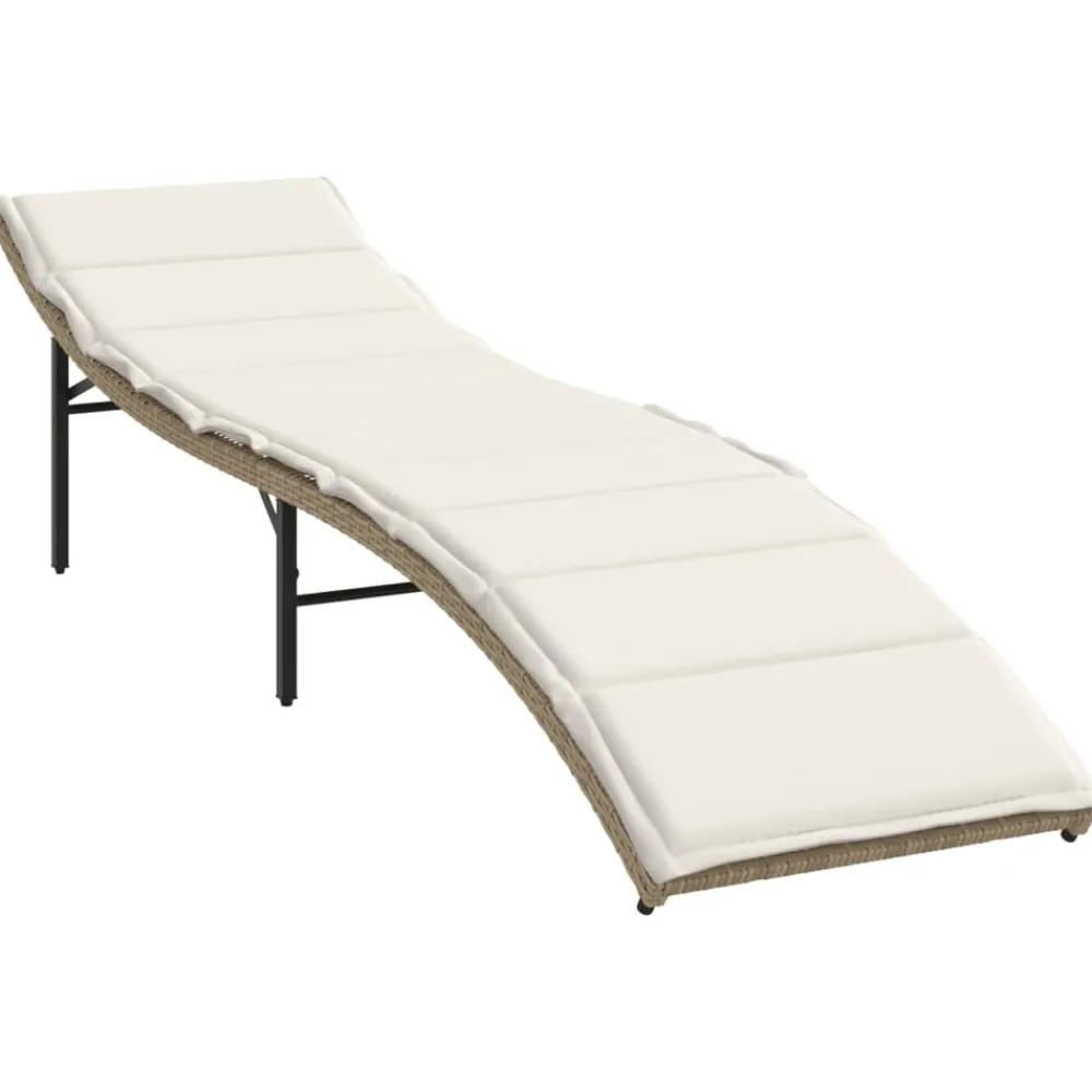 Maison Exclusive - Chaises longues lot de 2 avec table beige résine tressée New