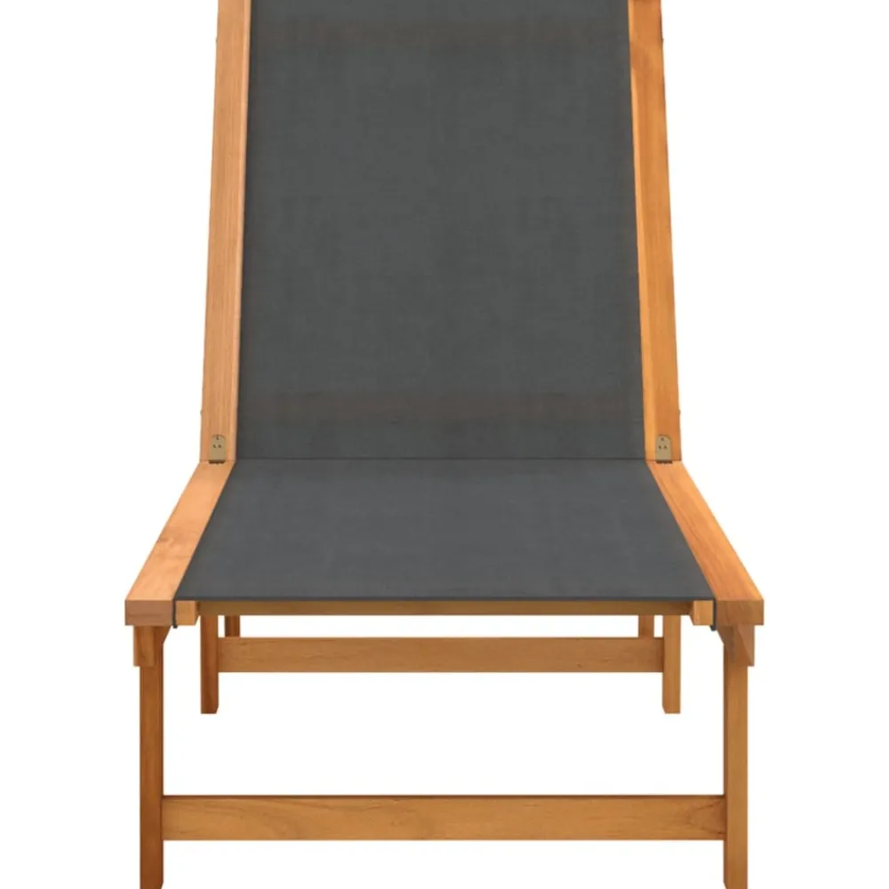 Maison Exclusive - Chaises longues lot de 2 noir bois d'acacia solide et textilène Sale