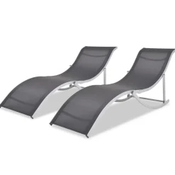 Maison Exclusive Bains De Soleil, Transats Et Hamacs | - Chaises longues lot de 2 205x60x31,5cm bois massif de pin