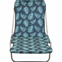 Maison Exclusive - Chaises longues pliables lot de 2 acier tissu motif de feuilles New