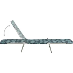 Maison Exclusive - Chaises longues pliables lot de 2 acier tissu motif de feuilles New