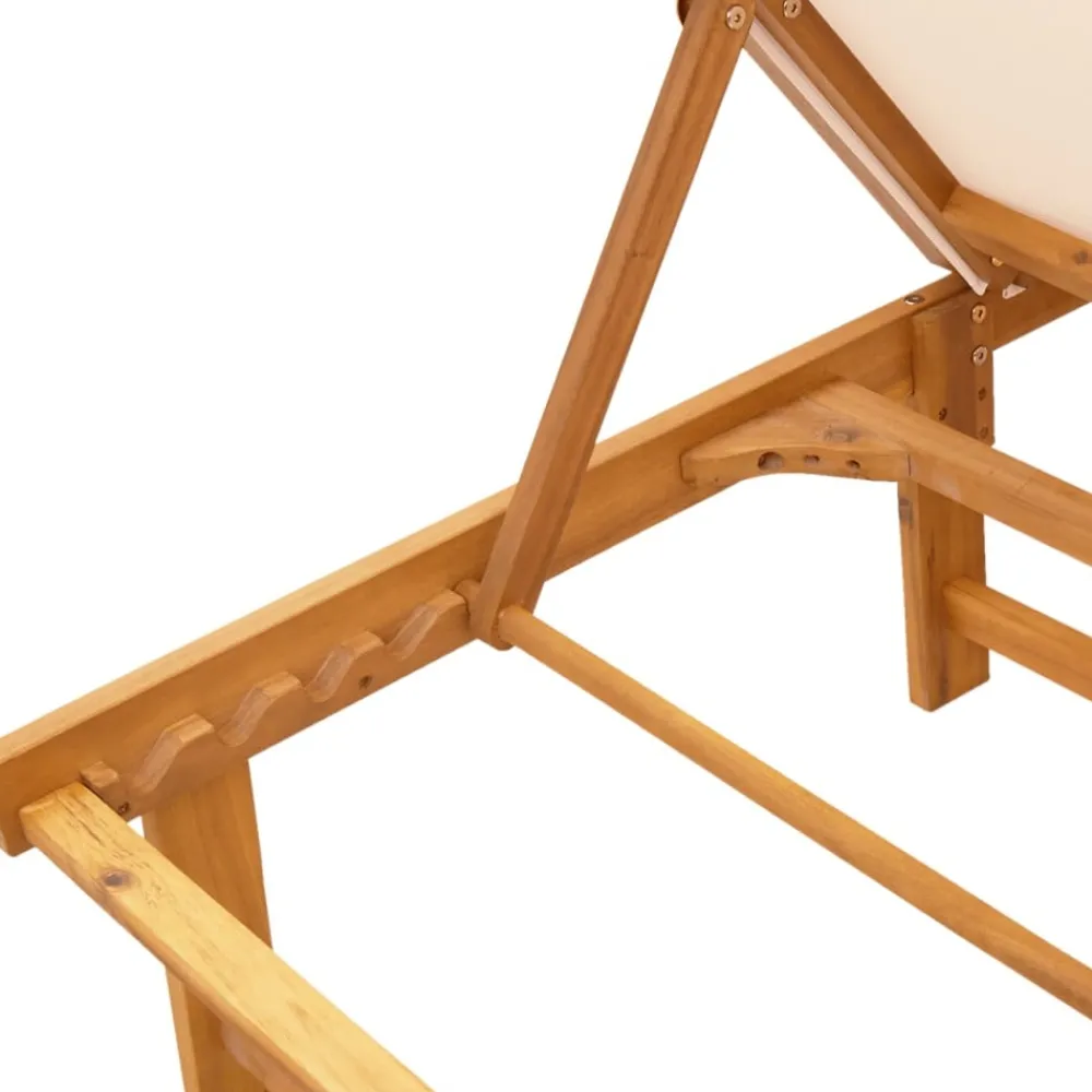 Maison Exclusive - Chaises longues lot de 2 table crème bois d'acacia et textilène Clearance