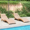 Maison Exclusive - Chaises longues avec coussins lot de 2 beige bois massif acacia Hot