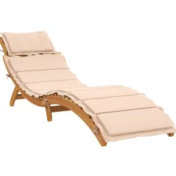 Maison Exclusive - Chaises longues avec coussins lot de 2 beige bois massif acacia Hot