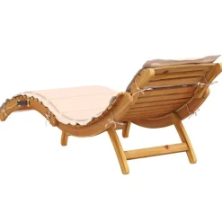 Maison Exclusive - Chaises longues avec coussins lot de 2 beige bois massif acacia Hot