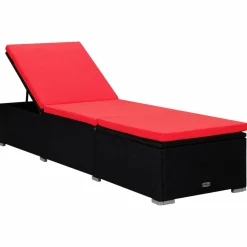 Maison Exclusive - Chaises longues de jardin table à thé 3 pcs résine tressée noir Outlet