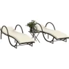 Maison Exclusive - Chaises longues lot de 2 avec table marron résine tressée
