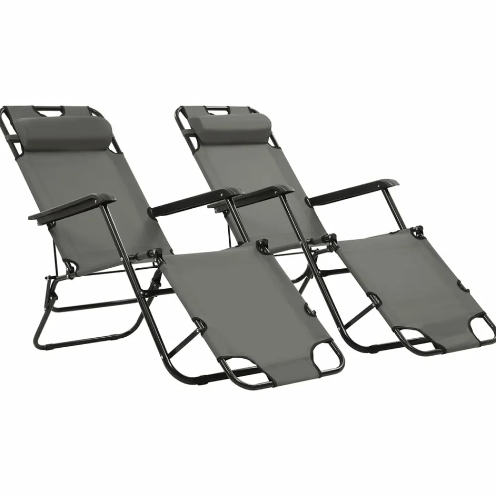 Maison Exclusive Bains De Soleil, Transats Et Hamacs | - Chaises longues lot de 2 avec table et coussin bois teck solide