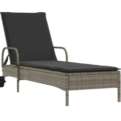 Maison Exclusive - Chaises longues avec coussins lot de 2 gris résine tressée Outlet